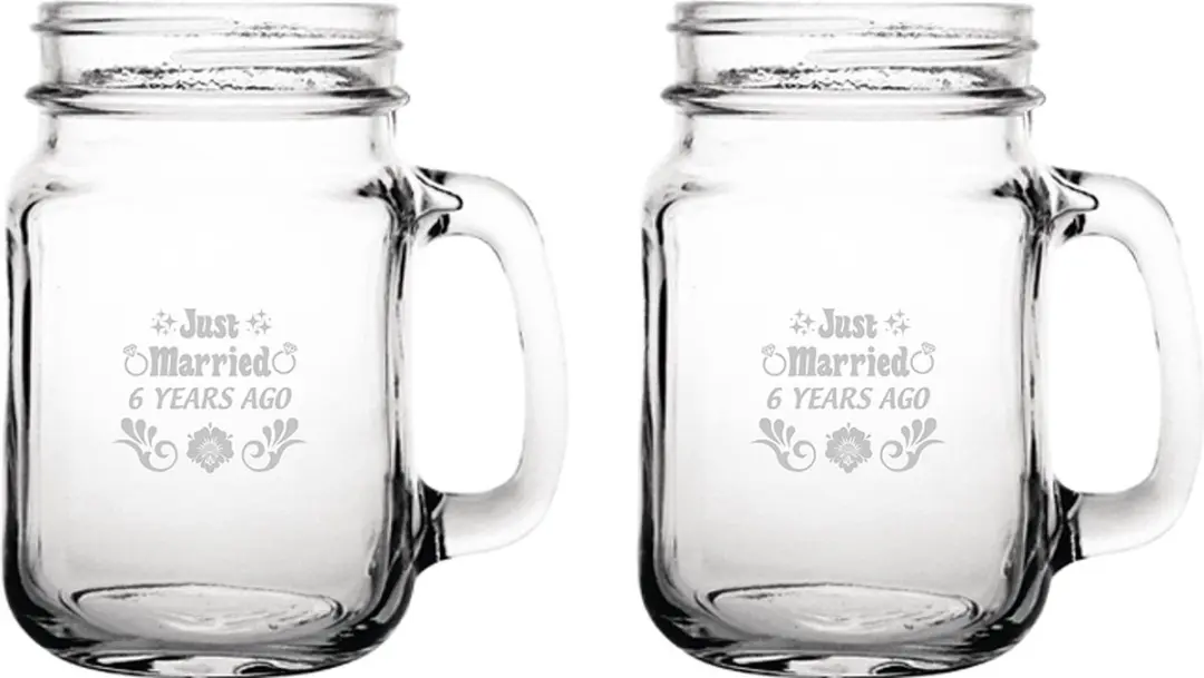 Gegraveerde set drinkglazen 45cl Just Married 6 years ago