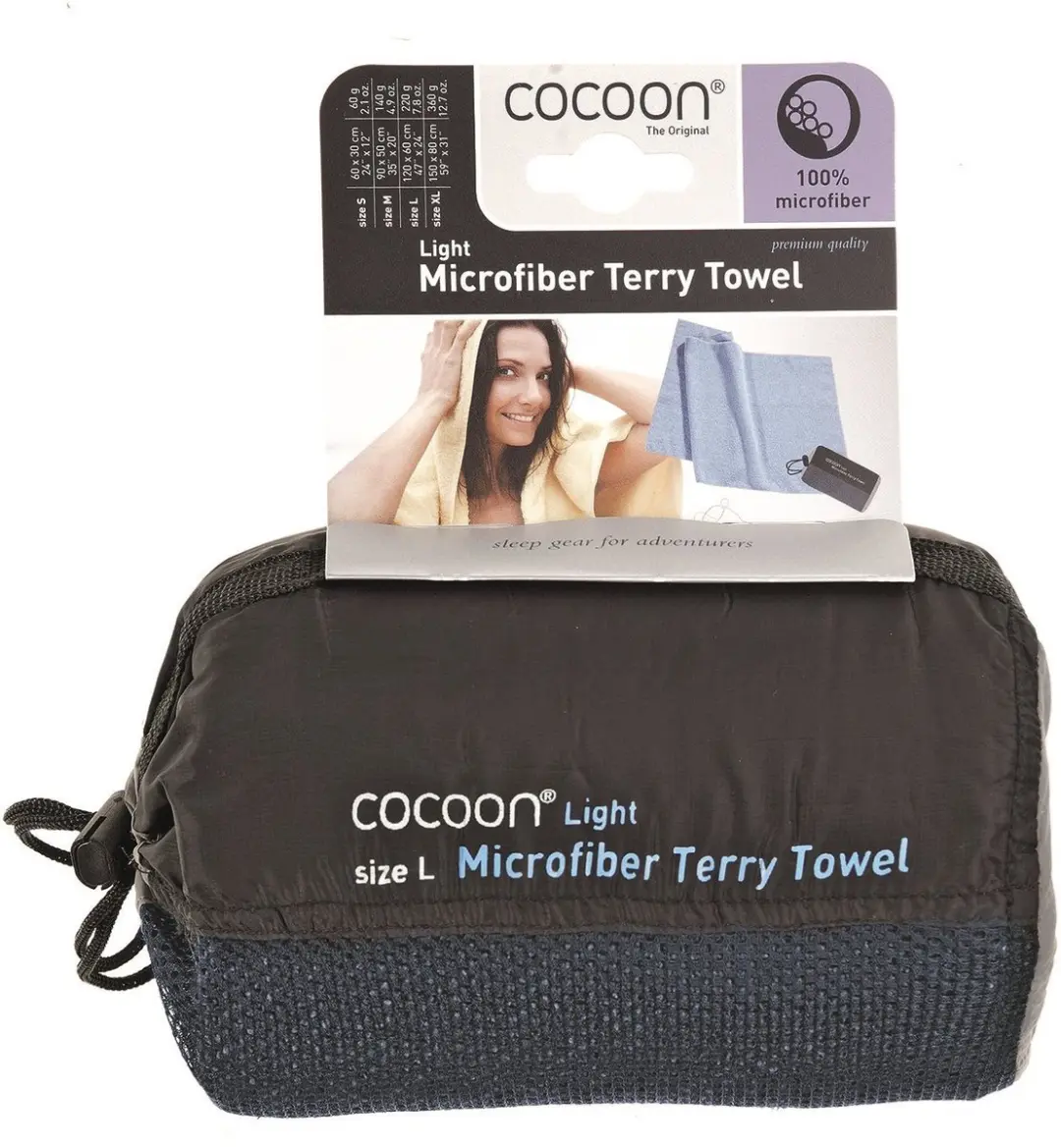 Cocoon Microvezel Terry Handdoek Light X-Large Lichtblauw - afbeelding 2 van 6