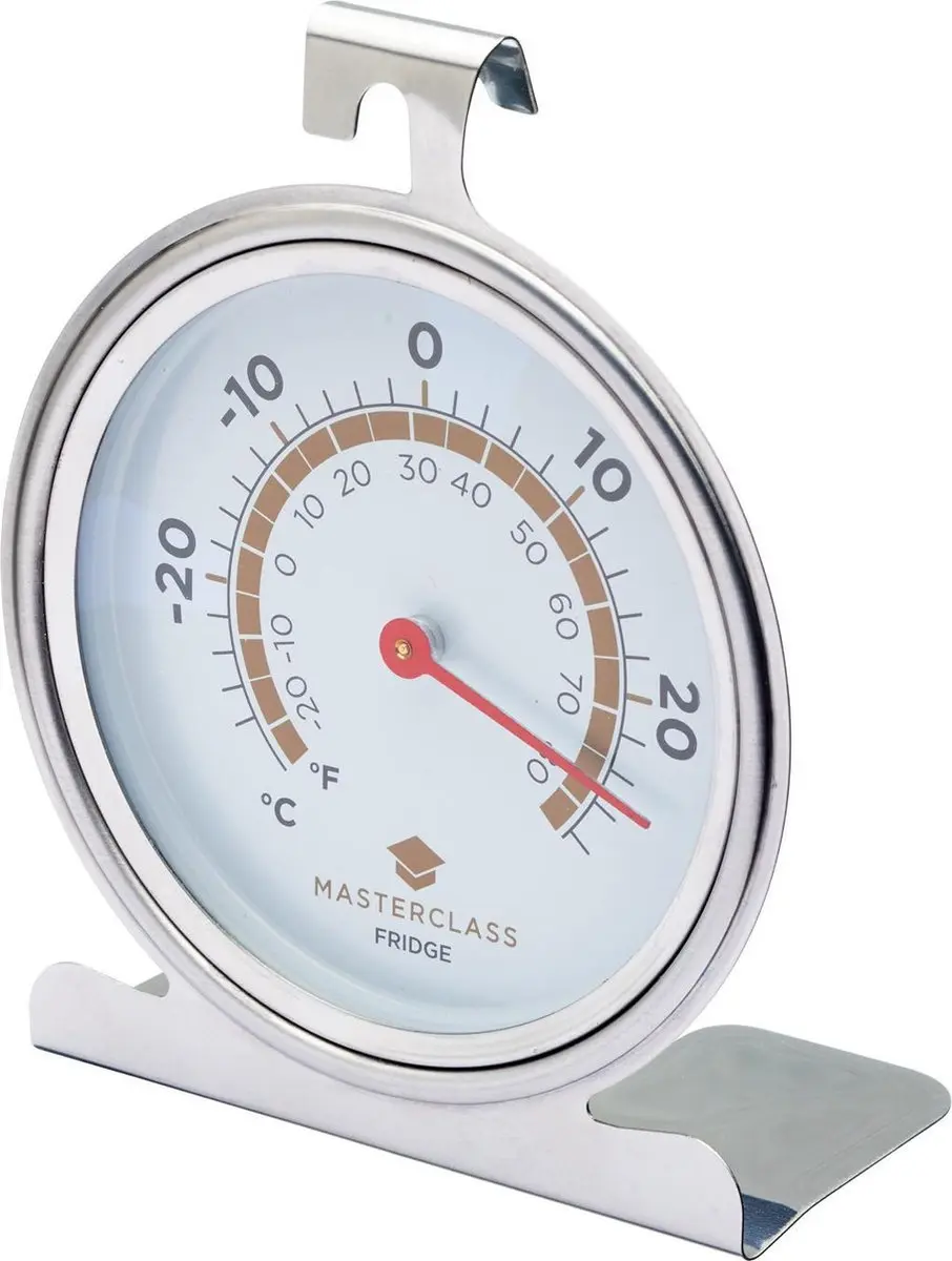 Merkloos Koelkast & Vriezer Thermometer RVS