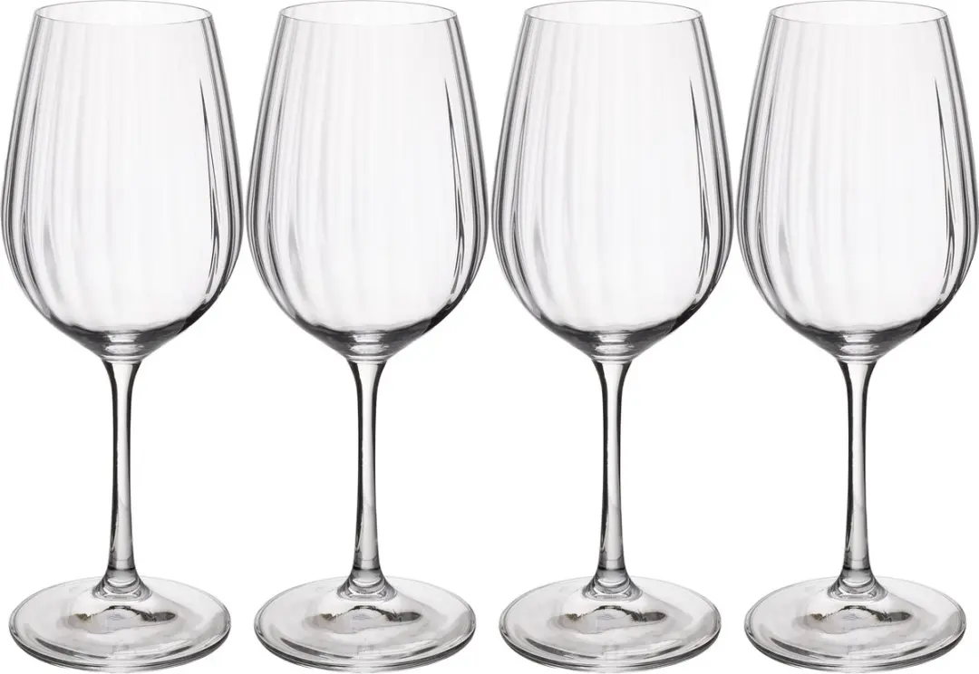 Witte Wijnglazen, Set van 4 Stuks, 0.35 L, Loodvrij Glas