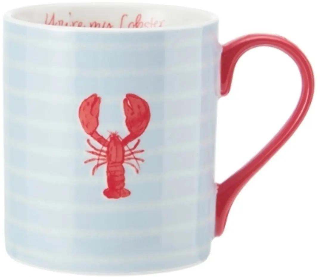 Mok, Beker, 0.28 L, Kreeft, Blauw, Porselein
