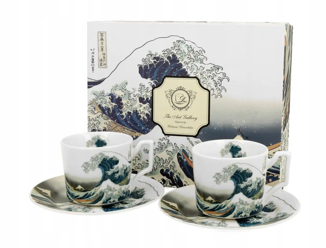 Porseleinen Espressokopjes met Schotels (2 stuks, 110 ml)