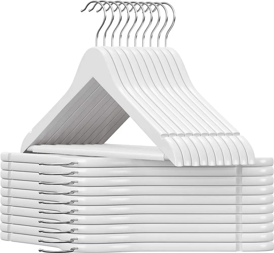 Songmics Houten kledinghanger wit 20 stuks