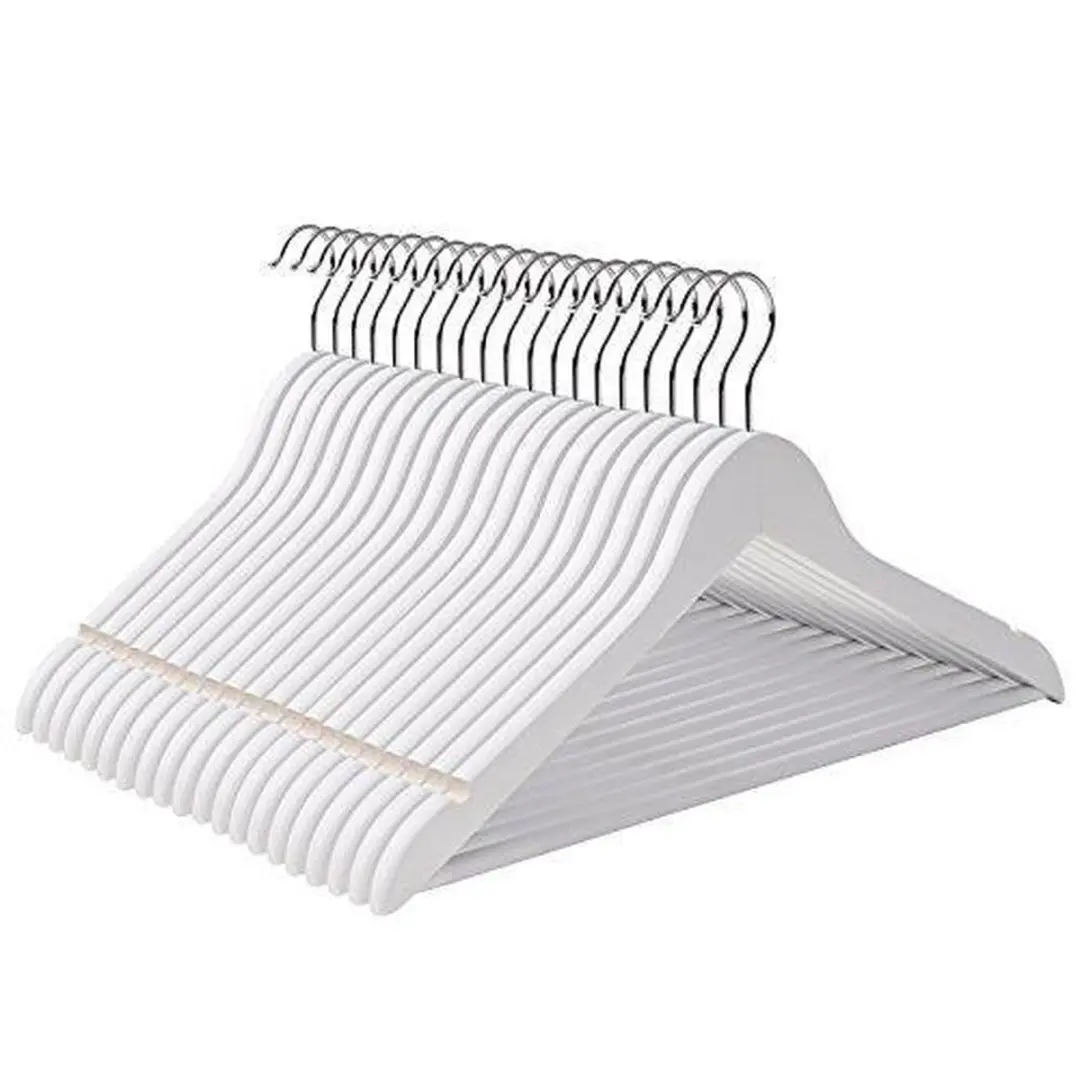 Songmics Houten kledinghanger wit 20 stuks - afbeelding 3 van 6