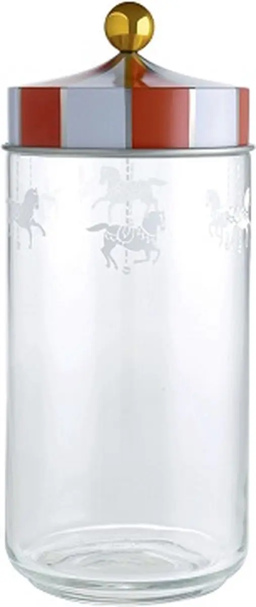 Alessi Circus voorraadpot Xtralarge 150cl - Rood/Wit - afbeelding 6 van 6