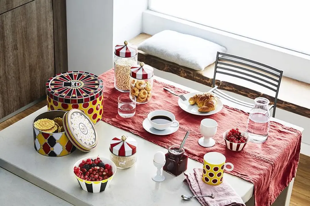 Alessi Circus voorraadpot Xtralarge 150cl - Rood/Wit - afbeelding 5 van 6