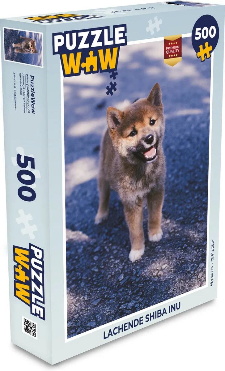 PuzzleWow Lachende Shiba Inu Legpuzzel 500 Stuks