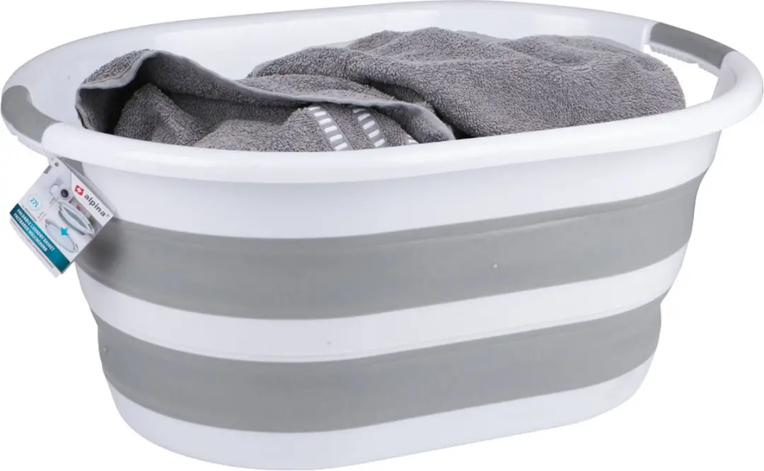 Alpina Opvouwbare wasmand 27L Wit/Grijs - afbeelding 4 van 6