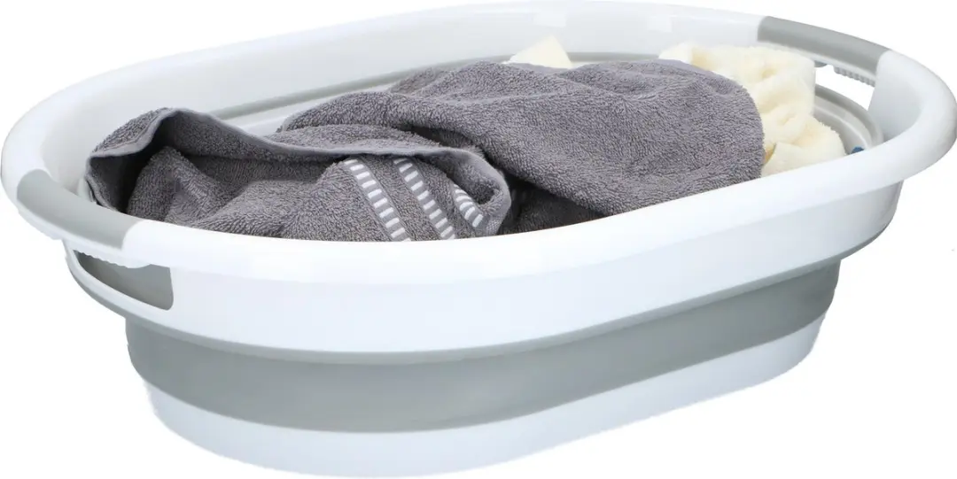Alpina Opvouwbare wasmand 27L Wit/Grijs - afbeelding 2 van 6