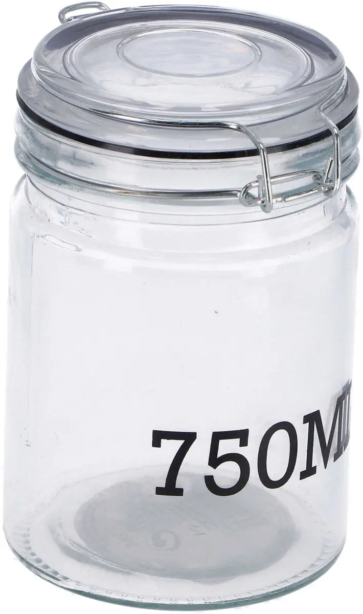 Glazen voorraadpot 750ml transparant - afbeelding 2 van 2