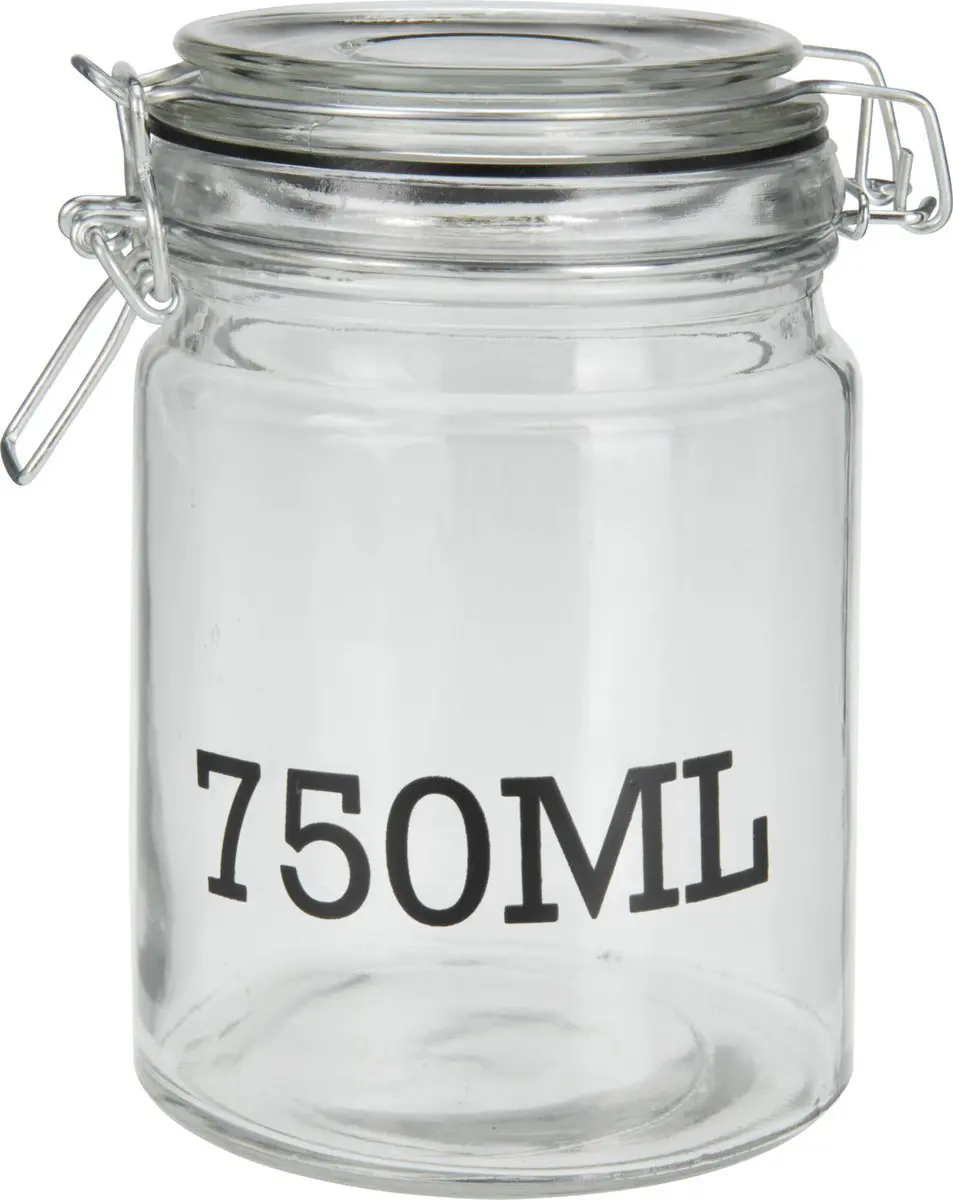 Glazen voorraadpot 750ml transparant