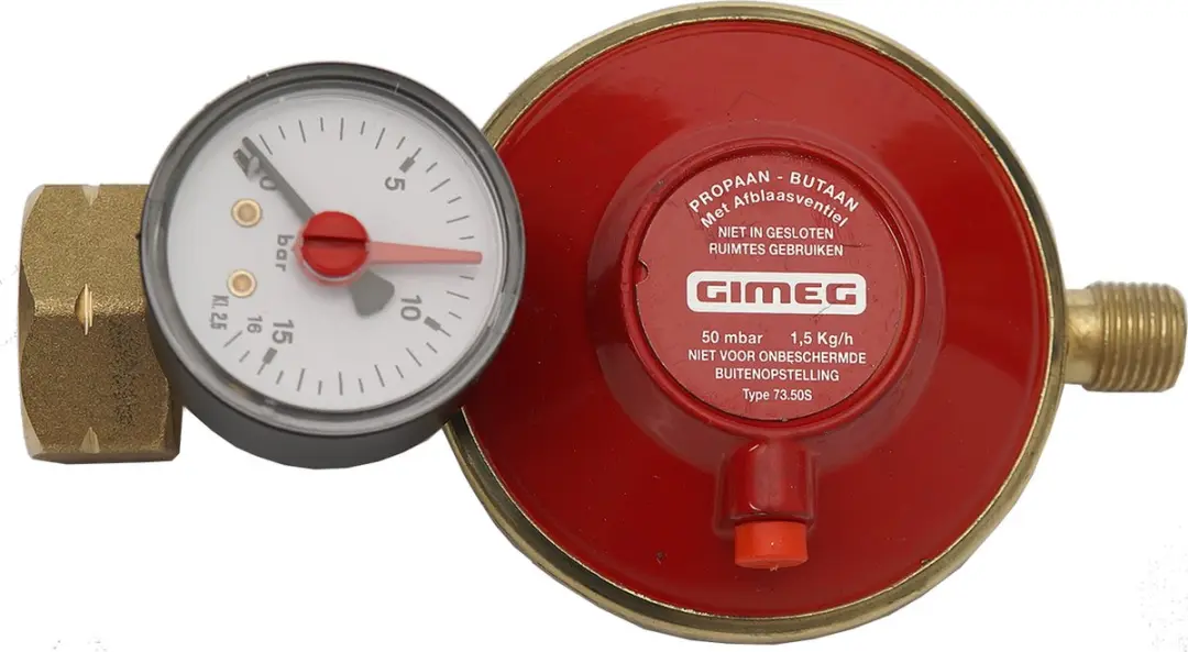 Gimeg Universele Drukregelaar Afblaas 1/4" Links 30mbar