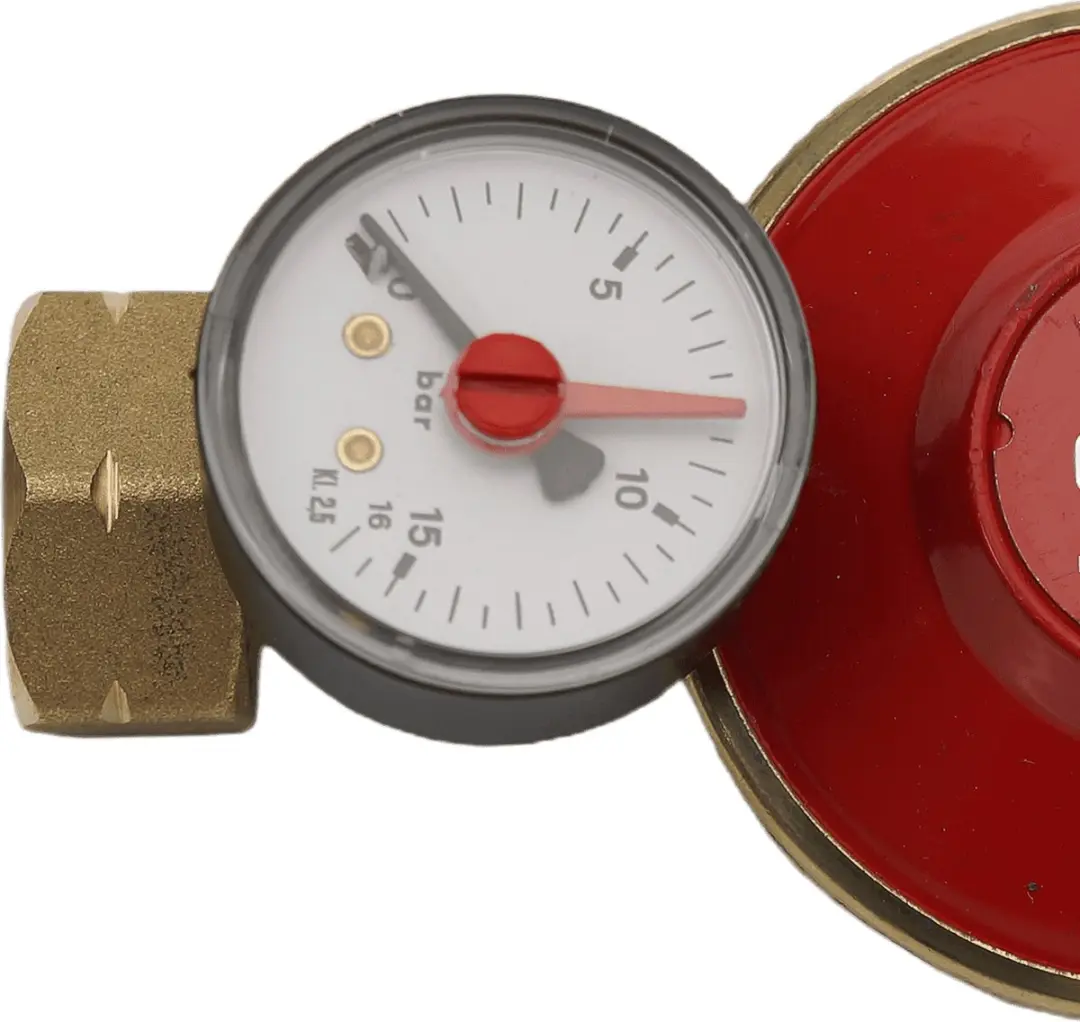 Gimeg Universele Drukregelaar Afblaas 1/4" Links 30mbar - Rood - afbeelding 2 van 3