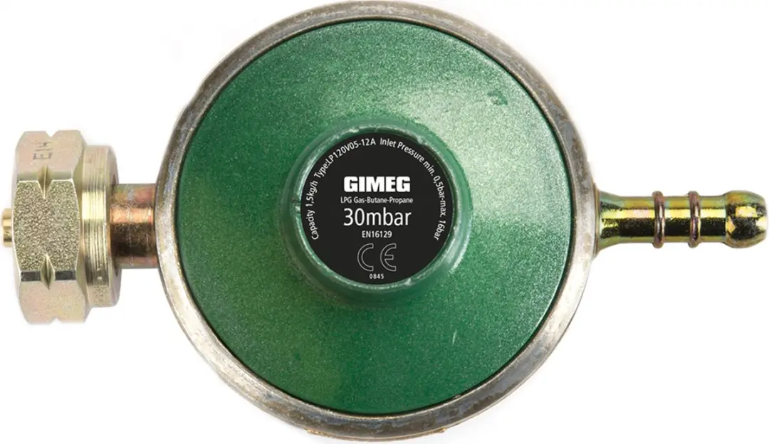 Gimeg Universele Gasregelaar 30Mbar Groen - afbeelding 2 van 2