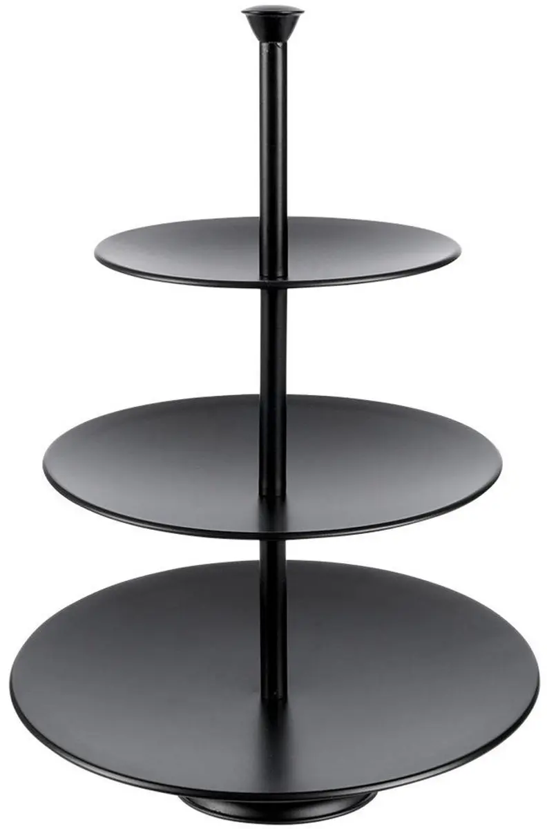 Excellent Houseware Etagere 3 Laags Mat Zwart - afbeelding 3 van 6