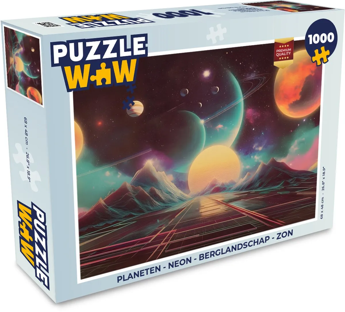 PuzzleWow Planeten Neon Legpuzzel 1000 Stuks