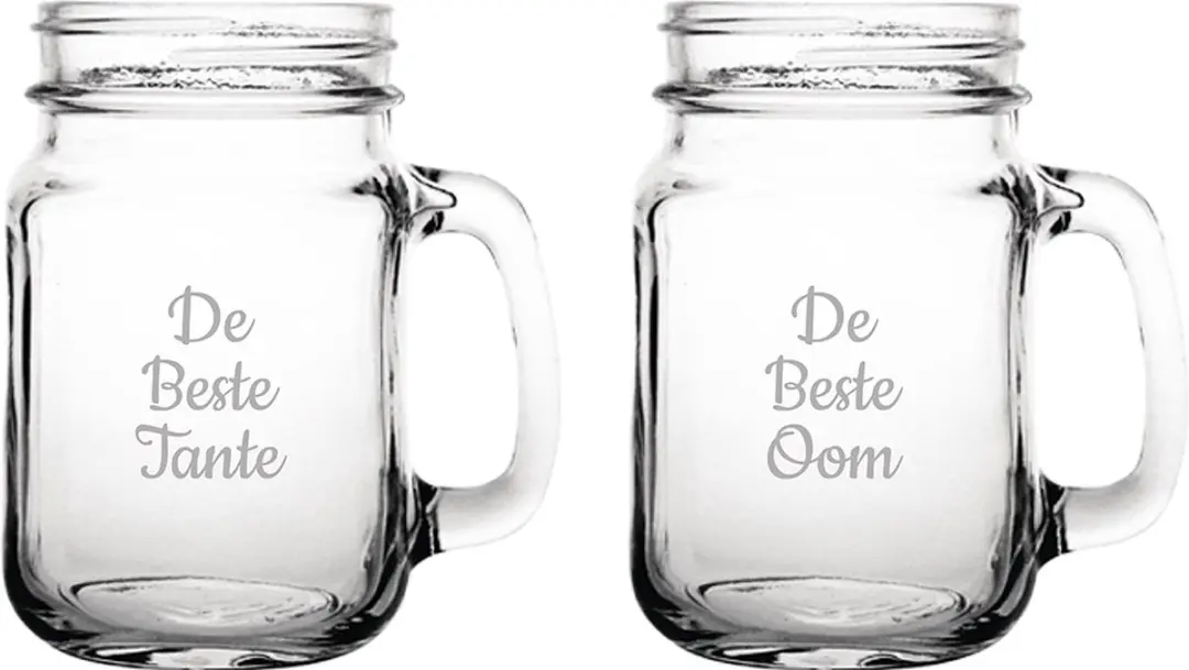 Gegraveerde Drinkglas 45cl De Beste Tante-De Beste Oom