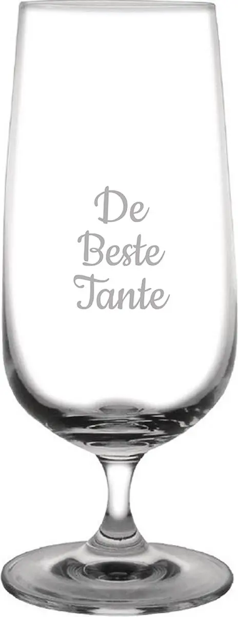 Gegraveerde bierglas op voet 41cl De Beste Tante