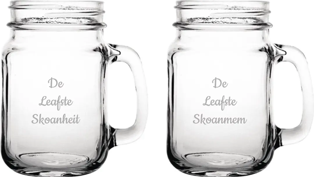 Gegraveerde Drinkglas 45cl De Leafste Skoanheit-De Leafste Skoanmem