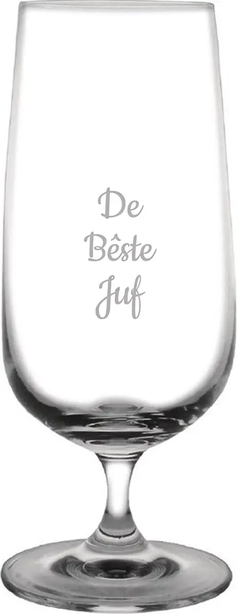 Gegraveerde bierglas op voet 41cl De Bêste Juf