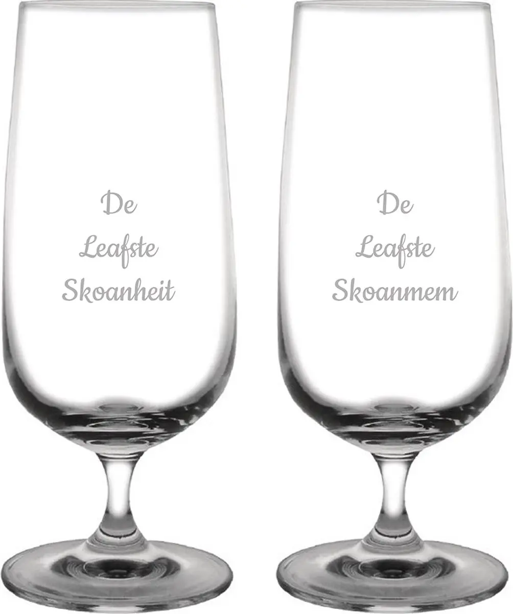 Gegraveerde bierglas op voet 41cl De Leafste Skoanheit-De Leafste Skoanmem