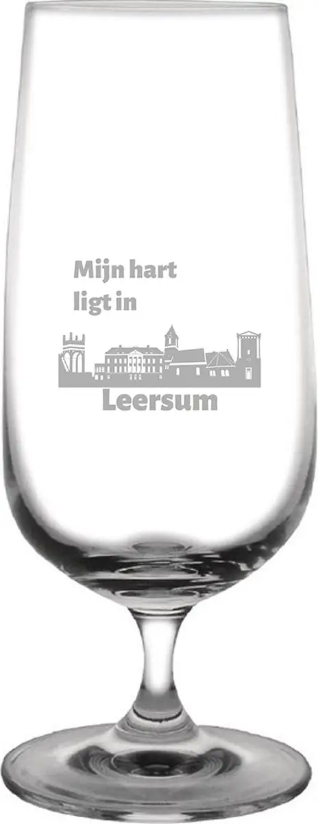 Gegraveerde bierglas op voet 41cl Leersum