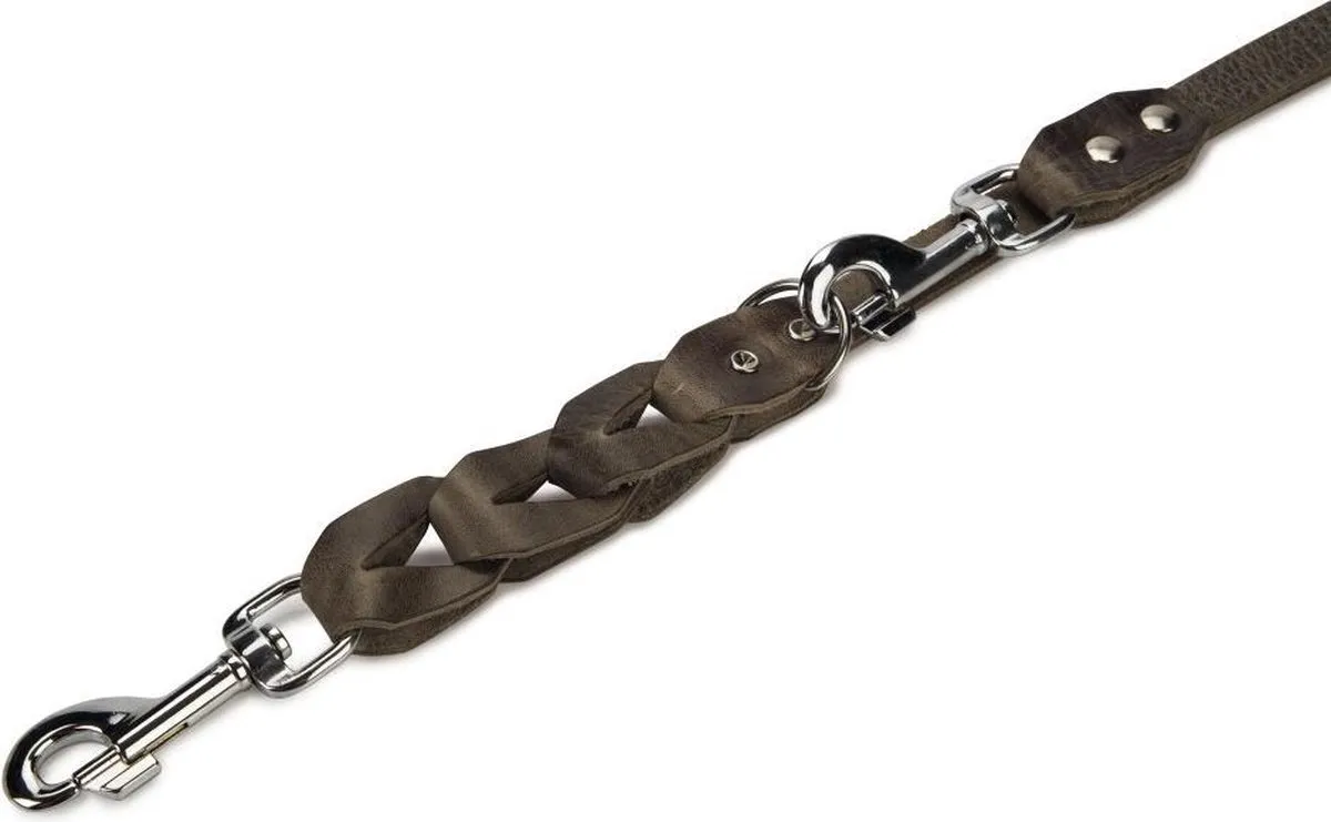 Beeztees Connex Leren Dressuurlijn 200cm x 18mm - Grijs - afbeelding 2 van 3
