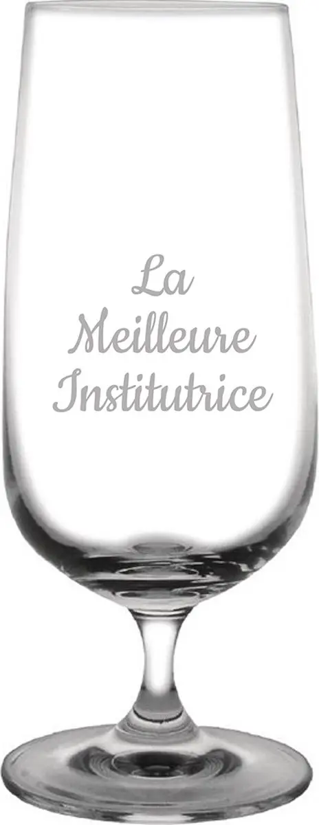 Bierglas op voet gegraveerd