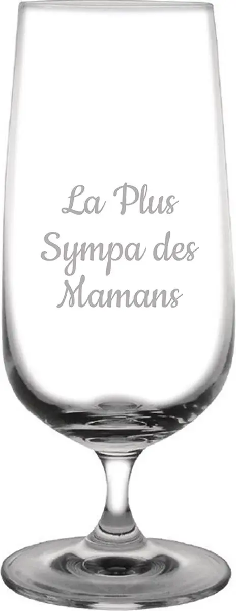 Bierglas op voet gegraveerd
