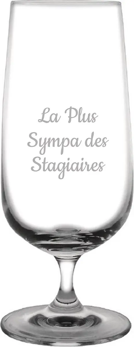 Bierglas op voet gegraveerd