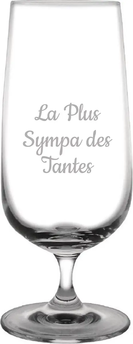 Bierglas op voet gegraveerd