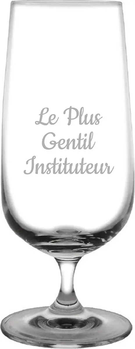 Bierglas op voet gegraveerd