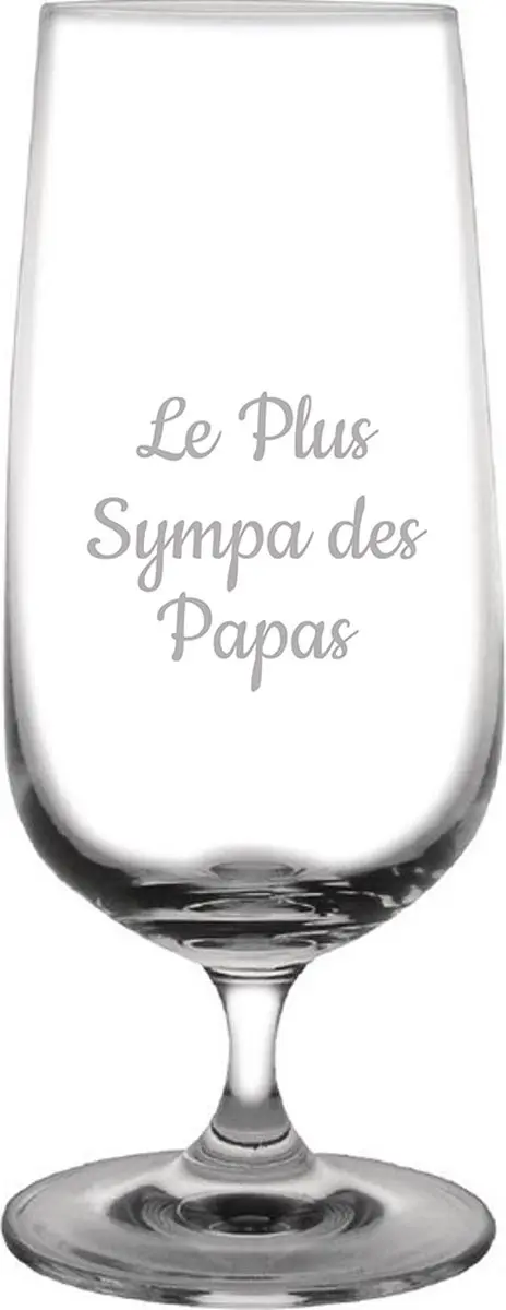 Bierglas op voet gegraveerd