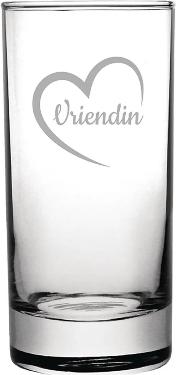 Gegraveerde Longdrinkglas 28,5cl Vriendin met hartje