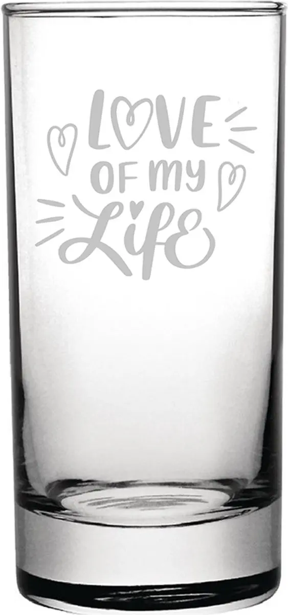 Gegraveerde longdrinkglas 28,5cl Love of my life