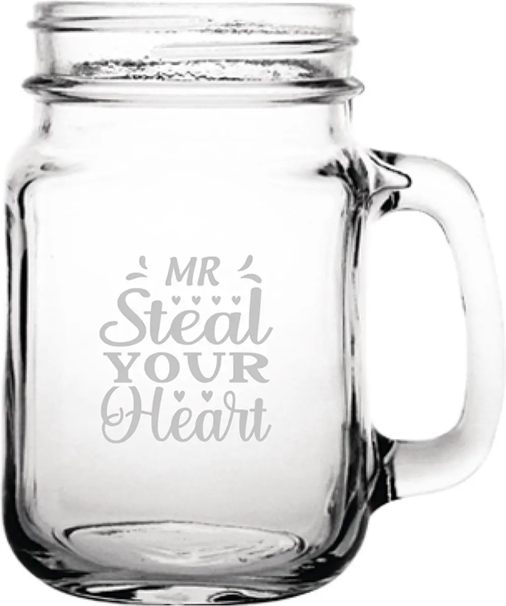 Gegraveerde drinkglas 45cl Mr. Steal your heart