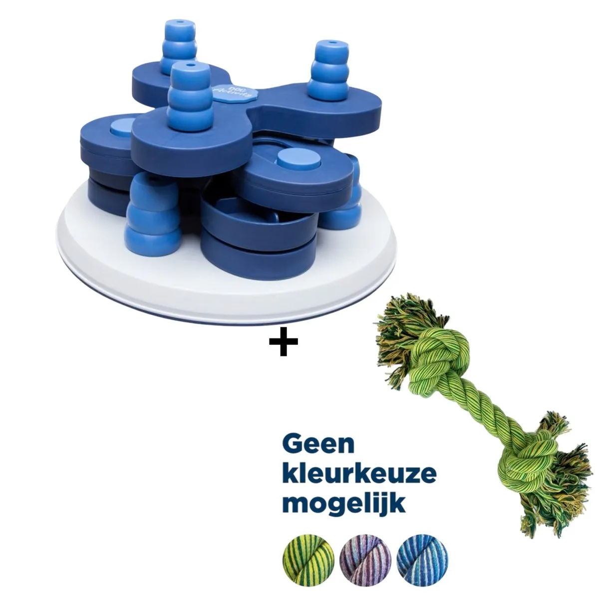 Trixie Dog Flower Tower + Happy Pet Flossin Fun 2 Knoop - Blauw/Assorti