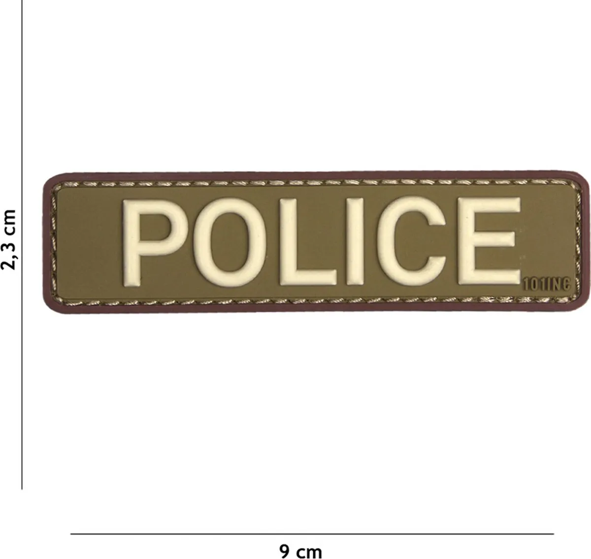101 Inc Embleem 3D Police Groen Bruin