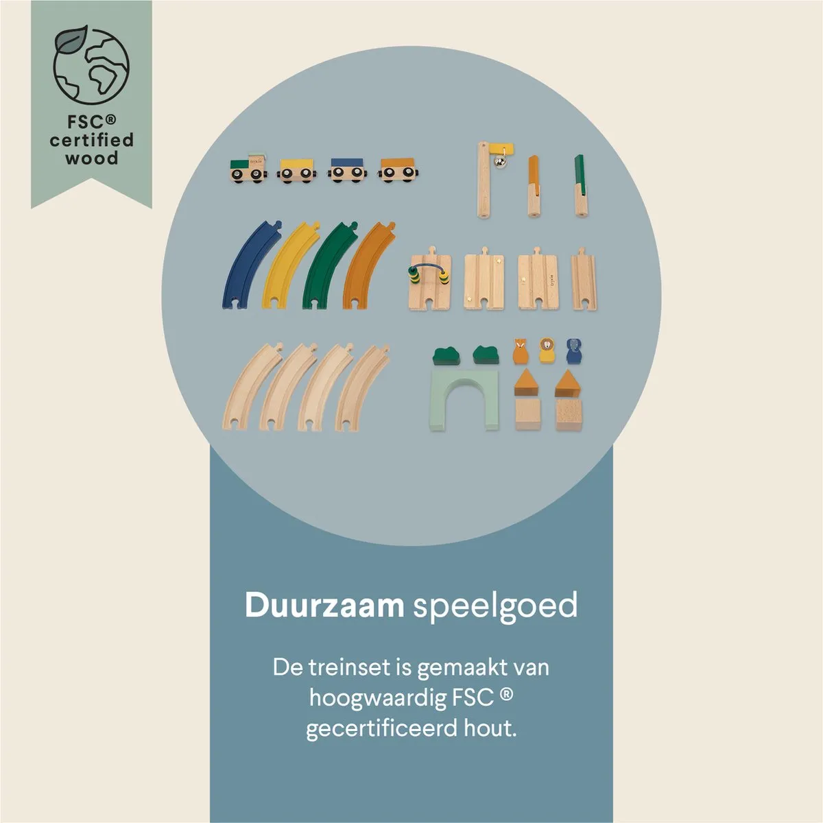 Trixie Houten Treinset Dierenbaan 36-740 - Multi