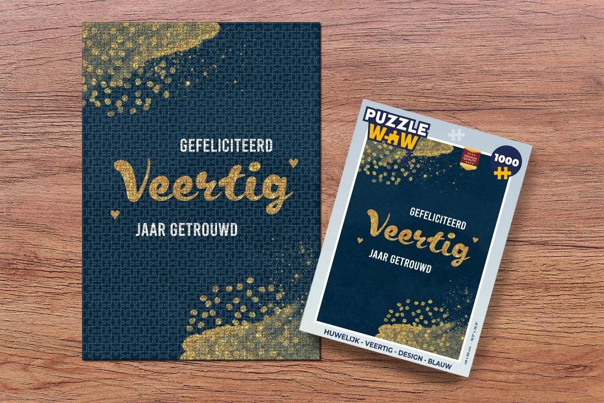 PuzzleWow Quotes Gefeliciteerd Veertig Jaar Getrouwd Legpuzzel 1000 Stuks - Multicolor