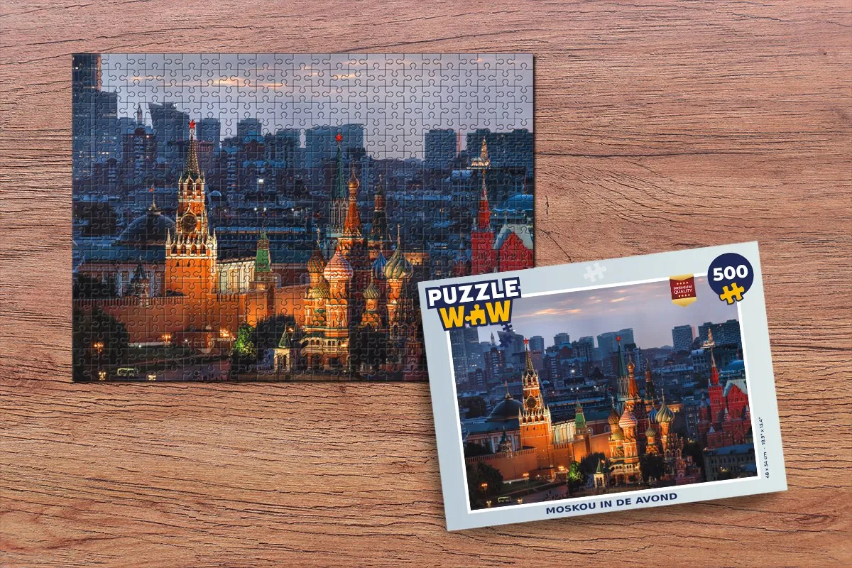 PuzzleWow Moskou in de avond Legpuzzel 500 Stuks