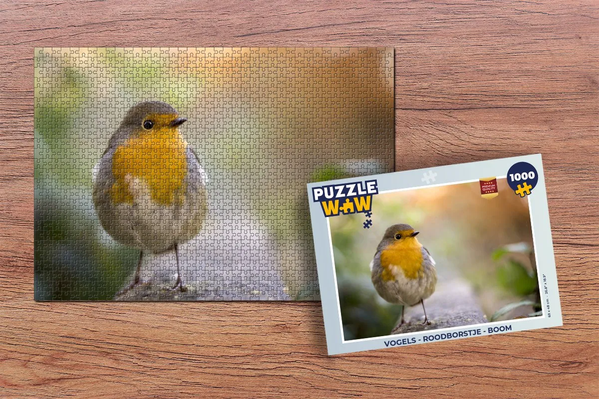 PuzzleWow Vogels - Roodborstje Legpuzzel 1000 Stuks - Multicolor