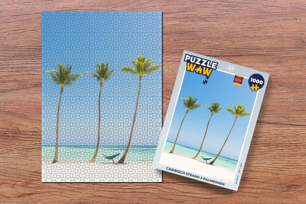 PuzzleWow Caribisch Strand Legpuzzel 1000 Stuks - Multicolor