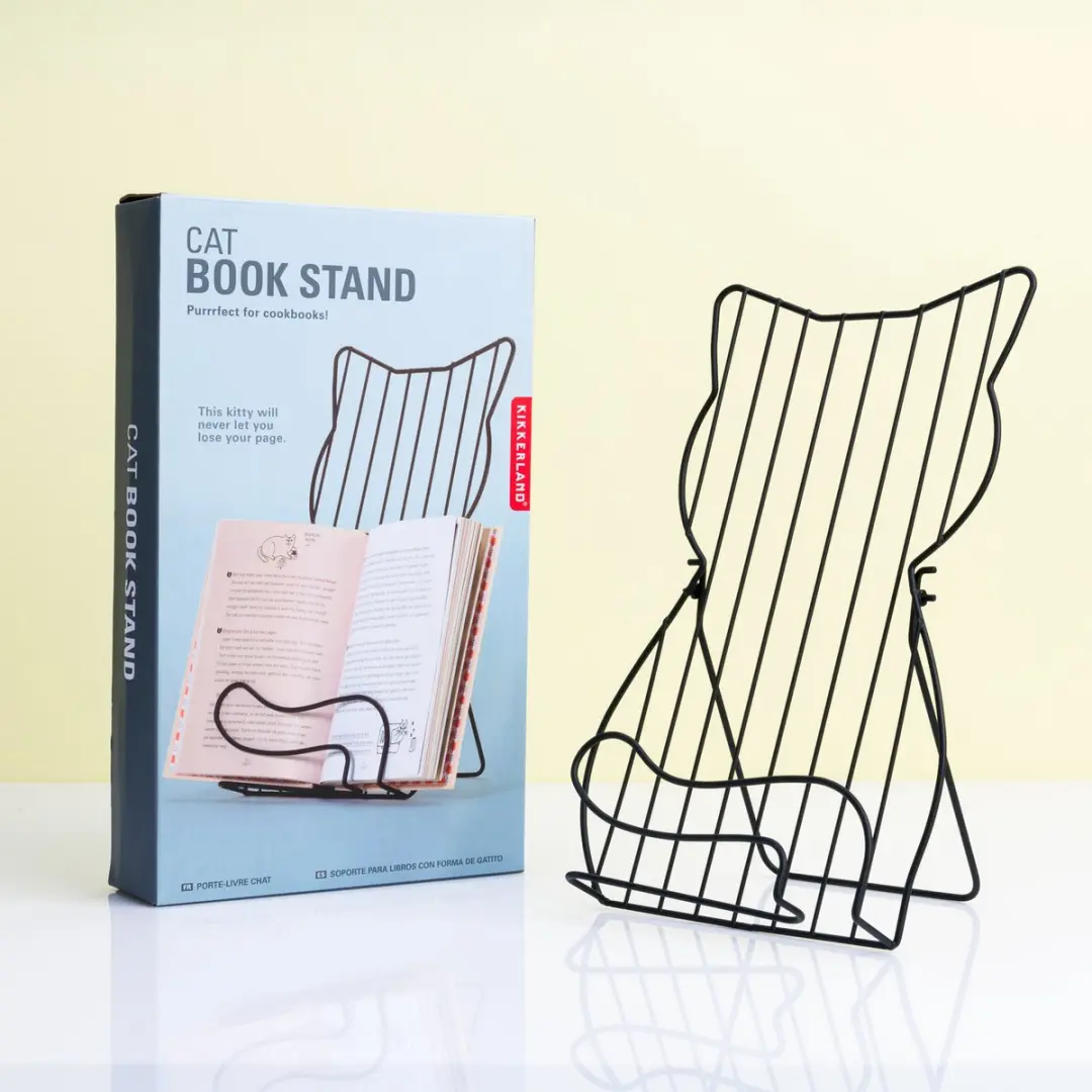 Kikkerland Cat Book Stand Zwart - afbeelding 4 van 6