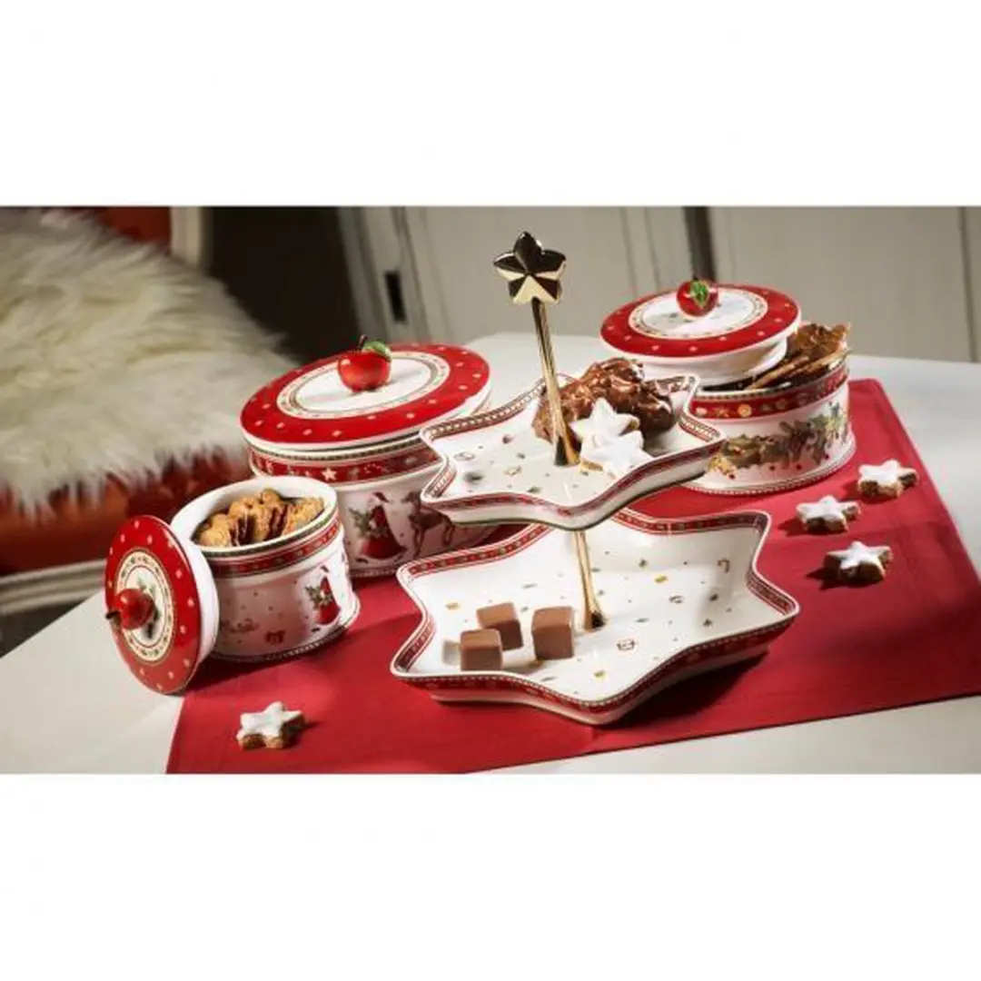 Villeroy & Boch Winterbakkerij Heerlijkheid Koekjespot - Rood/Wit - afbeelding 3 van 6