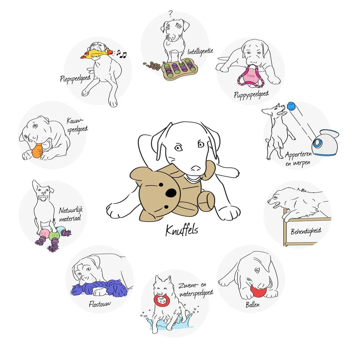 Beeztees textiele hondenspeelgoed Luna. 33 cm.