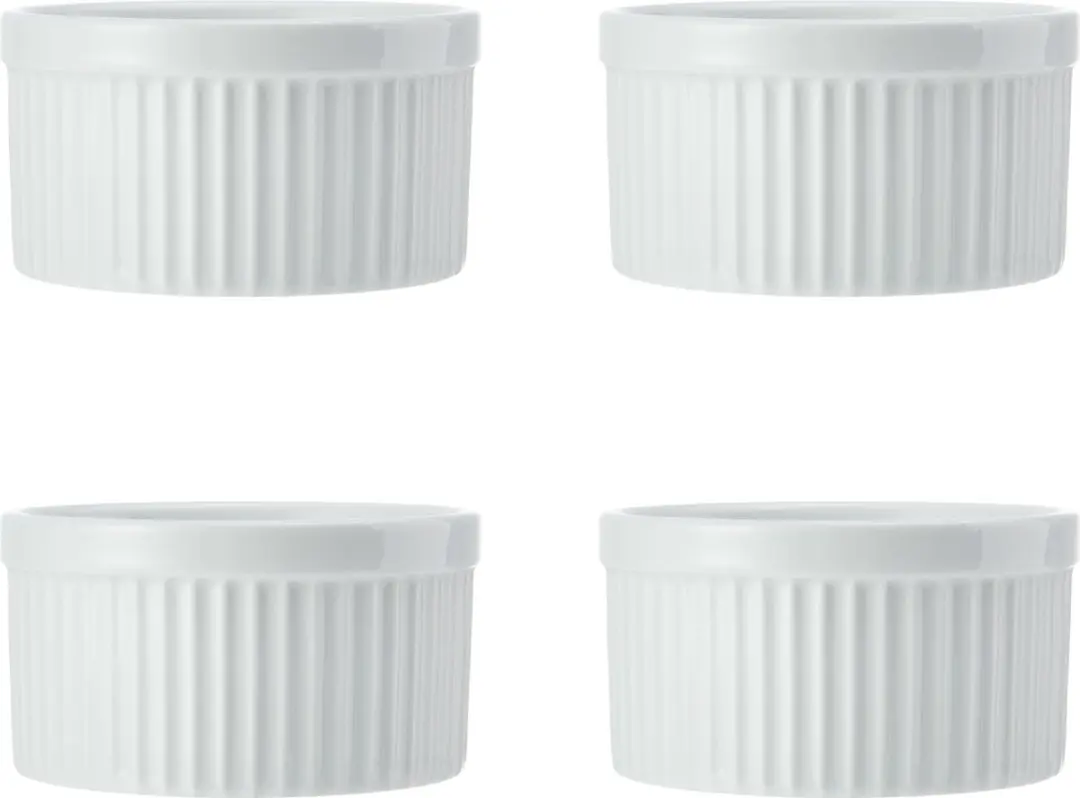 Mikasa Krijt 4-delige porseleinen ramekinset, 9.5cm, Wit