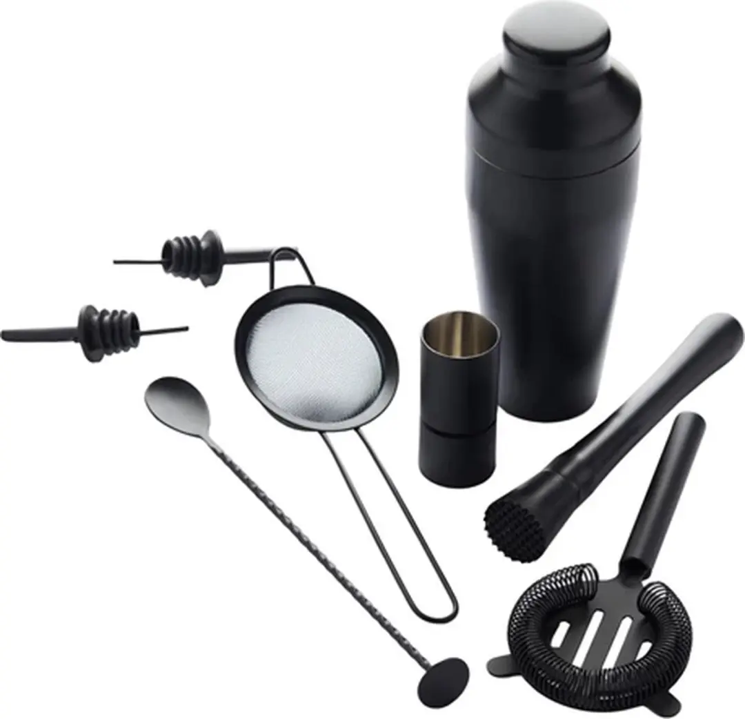 Point Virgule cocktailset set van 8 zwart