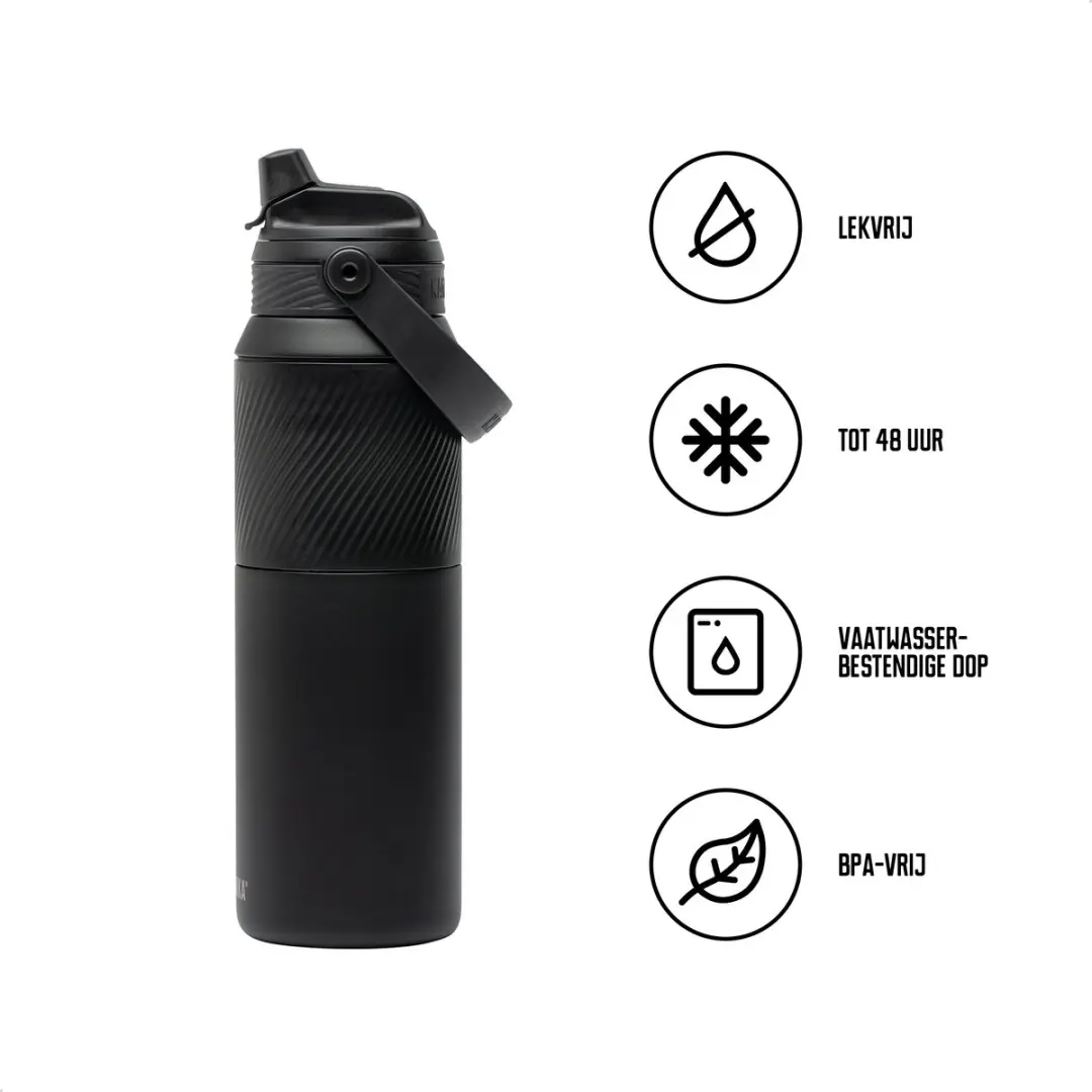 Kambukka Dupla Geïsoleerde Drinkfles 1000ml Zwart - afbeelding 3 van 4