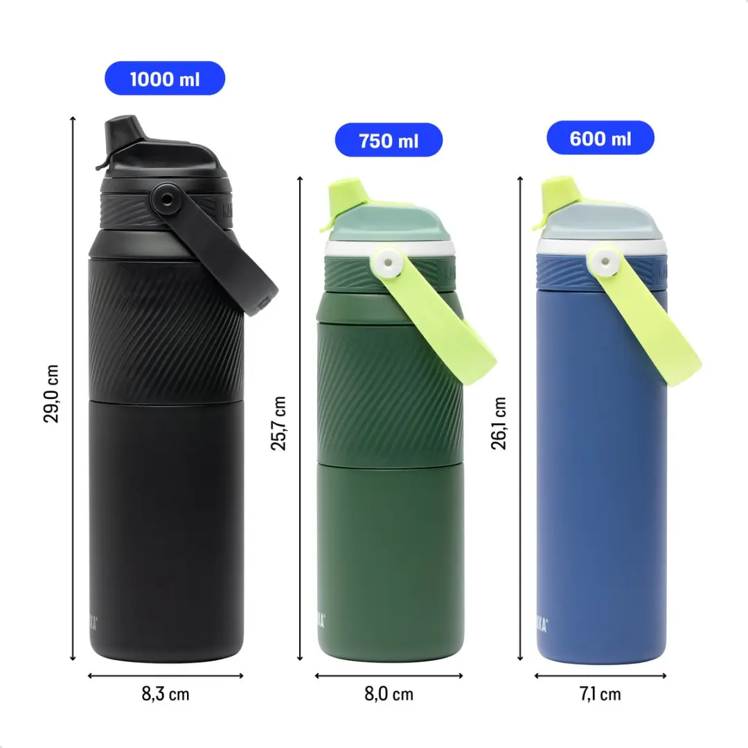 Kambukka Dupla Geïsoleerde Drinkfles 1000ml Zwart - afbeelding 2 van 4
